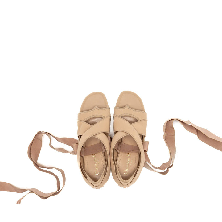Top quality Dior Size 37 Lace Up Etoile Sandals Beige