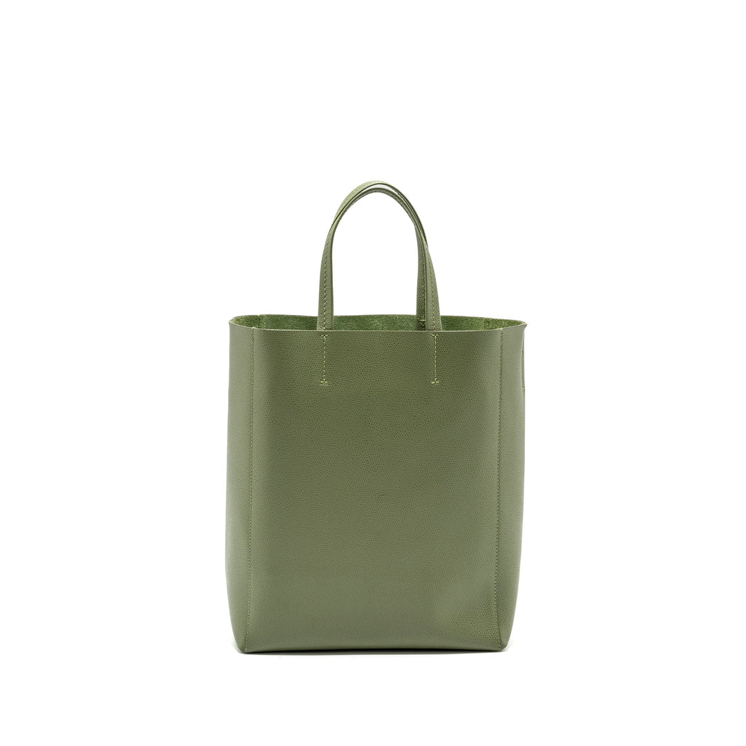 Top Quality Celine vertical cabas tote bag grained calfskin green