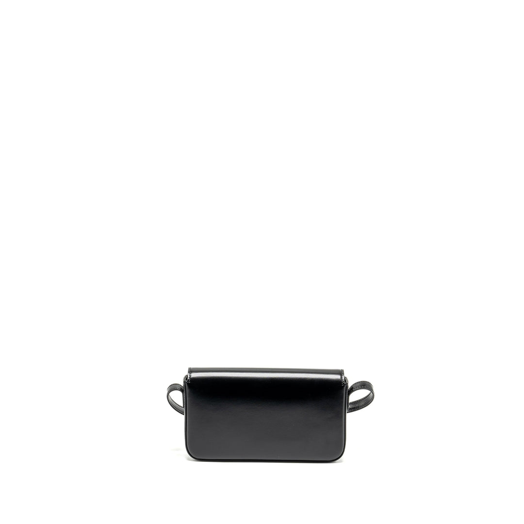 Top Quality Celine Triomphe Shoulder Bag Shiny Calfskin Black