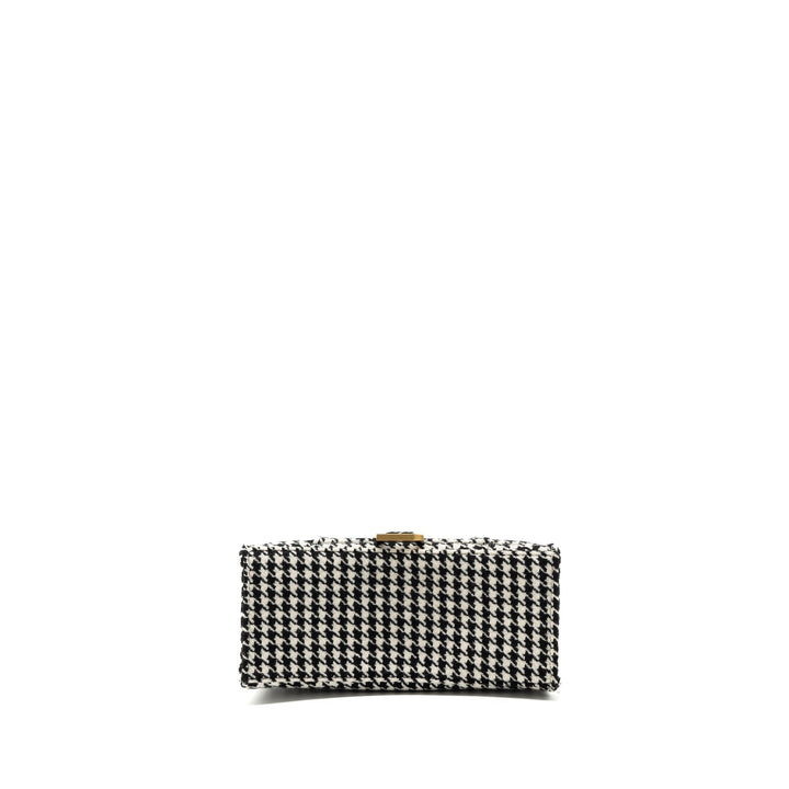 Top Quality Balenciaga Hourglass S Wool Houndstooth Black/White GHW