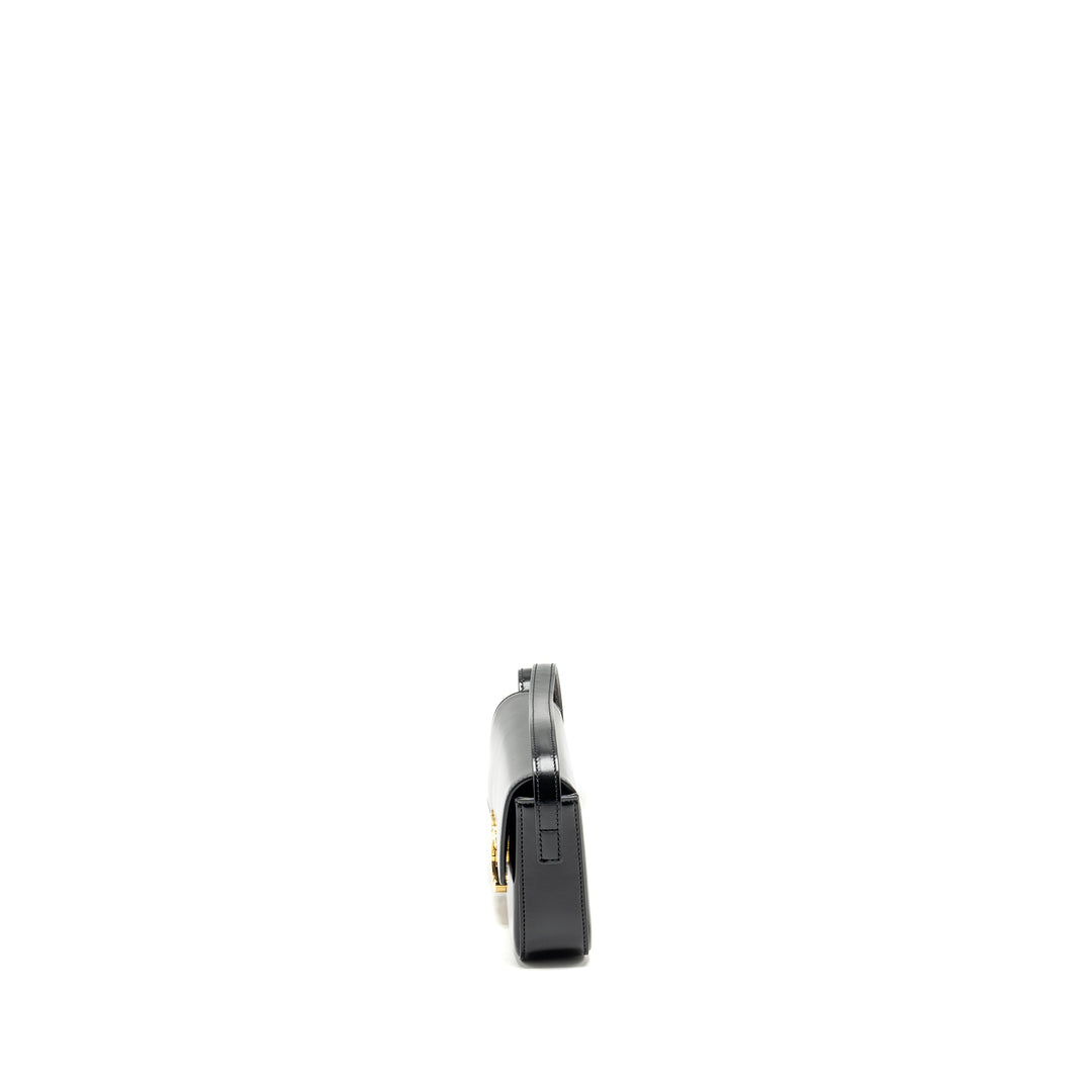 Top Quality Celine Triomphe Shoulder Bag Shiny Calfskin Black