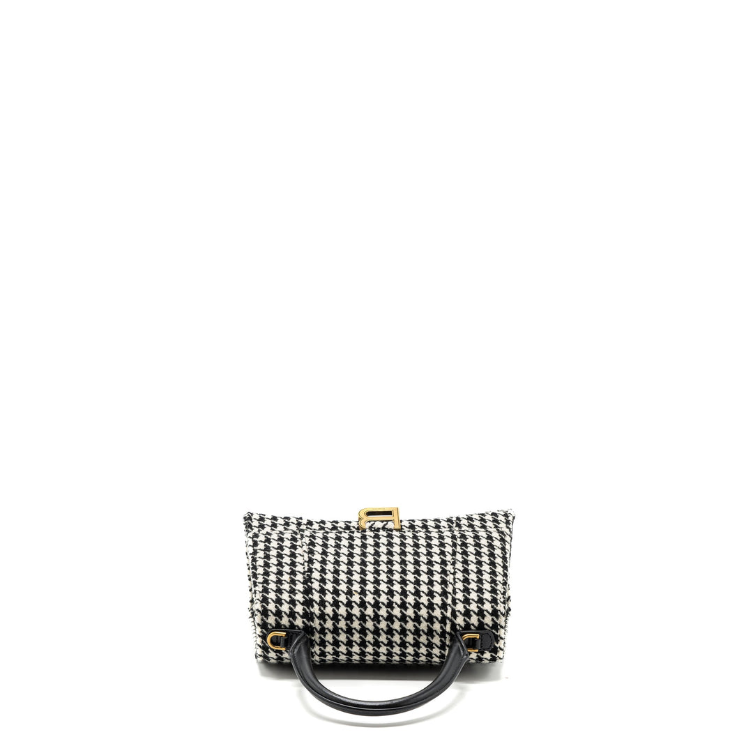 Top Quality Balenciaga Hourglass S Wool Houndstooth Black/White GHW