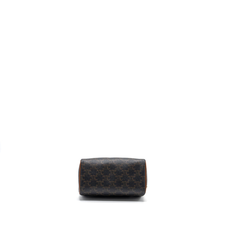 Celine Small Boston Bag Triomphe Canvas/Calfskin Tan