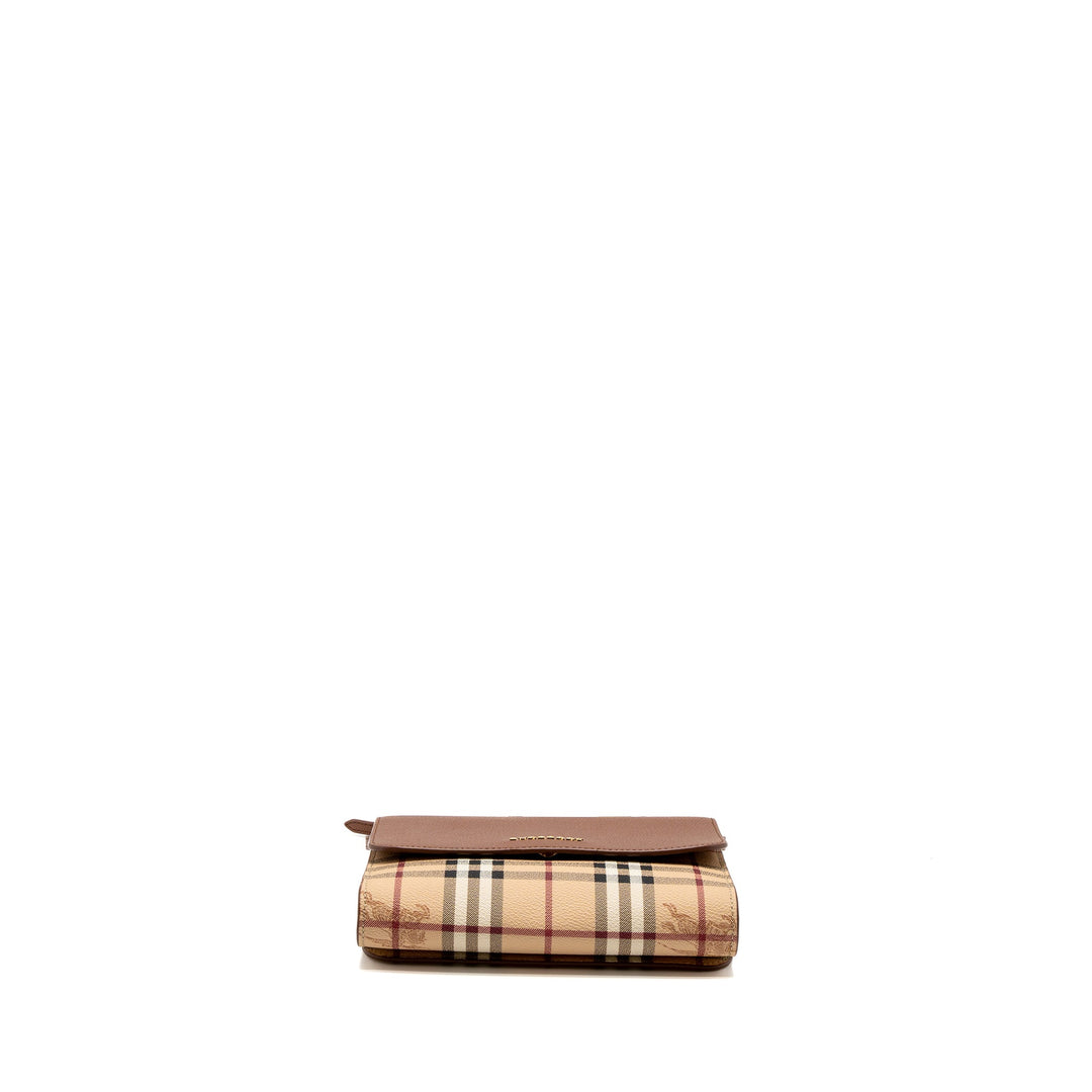 Burberry Flap Messenger Crossbody Bag Calfskin Brown/Multicolour GHW
