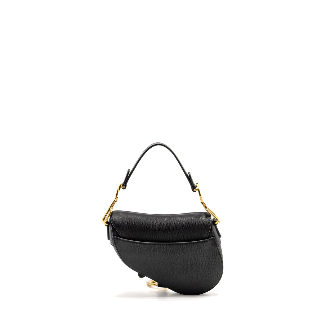Top quality Dior MINI Saddle Bag Calfskin Black