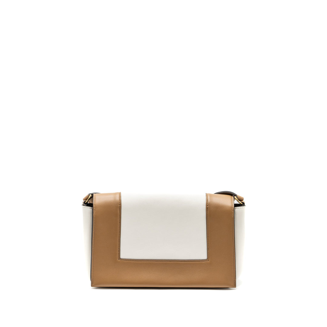 Celine Frame Bag Calfskin White/Brown