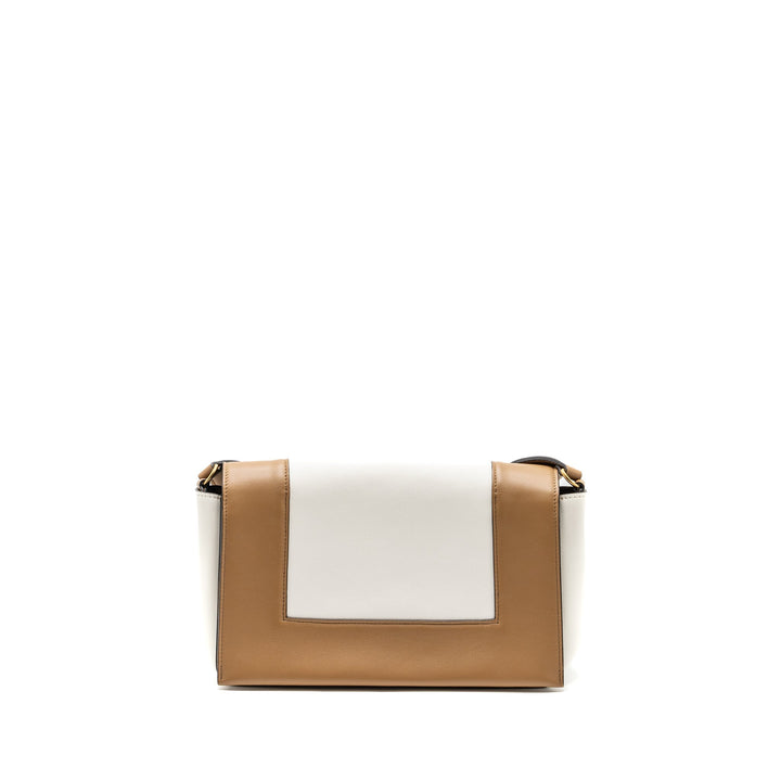Celine Frame Bag Calfskin White/Brown