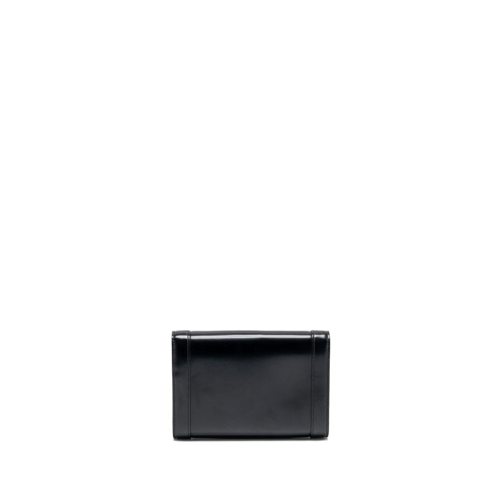 Top Quality Celine triomphe flap wallet with strap calfskin black