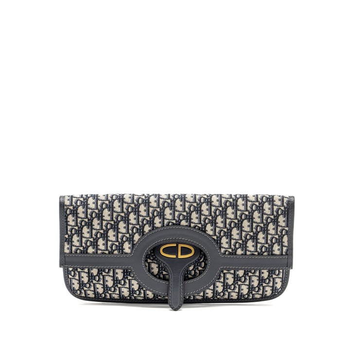 Dior Folder Clutch Blue Dior Oblique Canvas/Leather