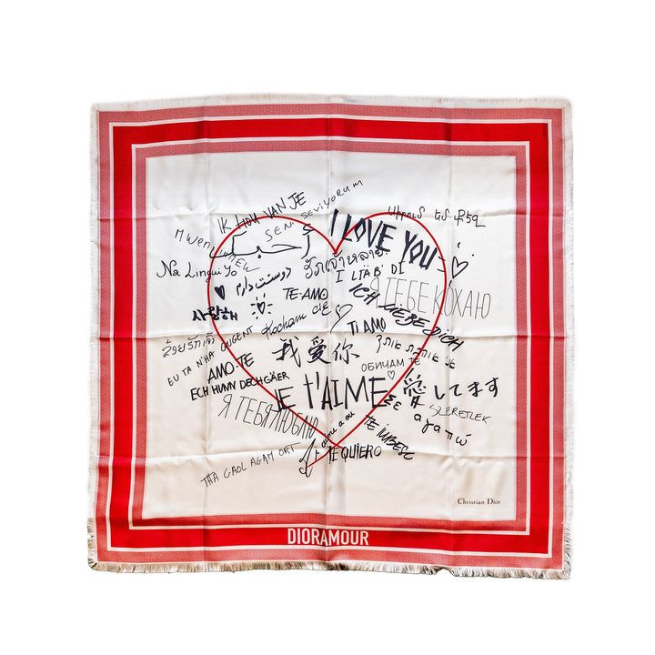 Top quality Dior Love Scarf Silk/Polyester White/Red/Black
