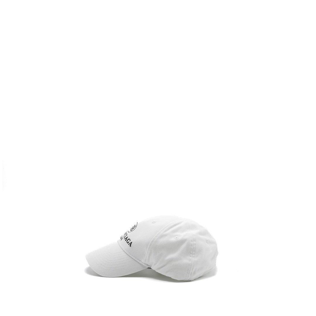 Top Quality Balenciaga Size L Embroidery Baseball Cap Fabric White