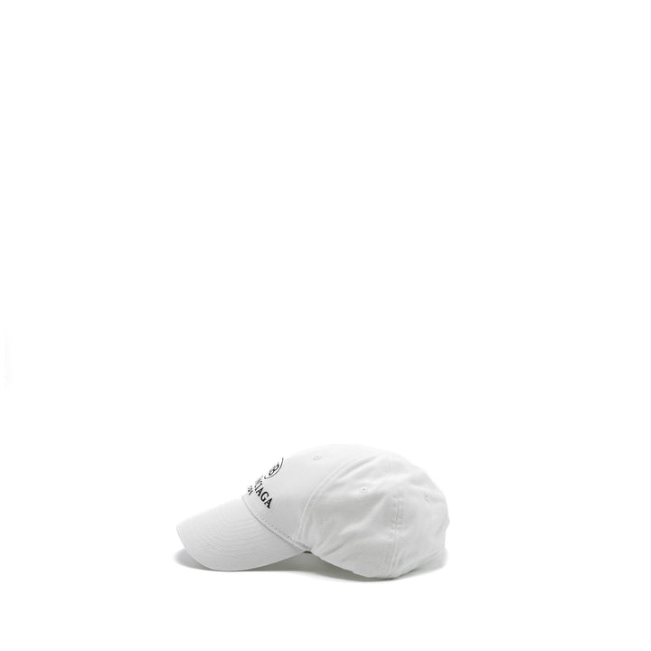 Top Quality Balenciaga Size L Embroidery Baseball Cap Fabric White