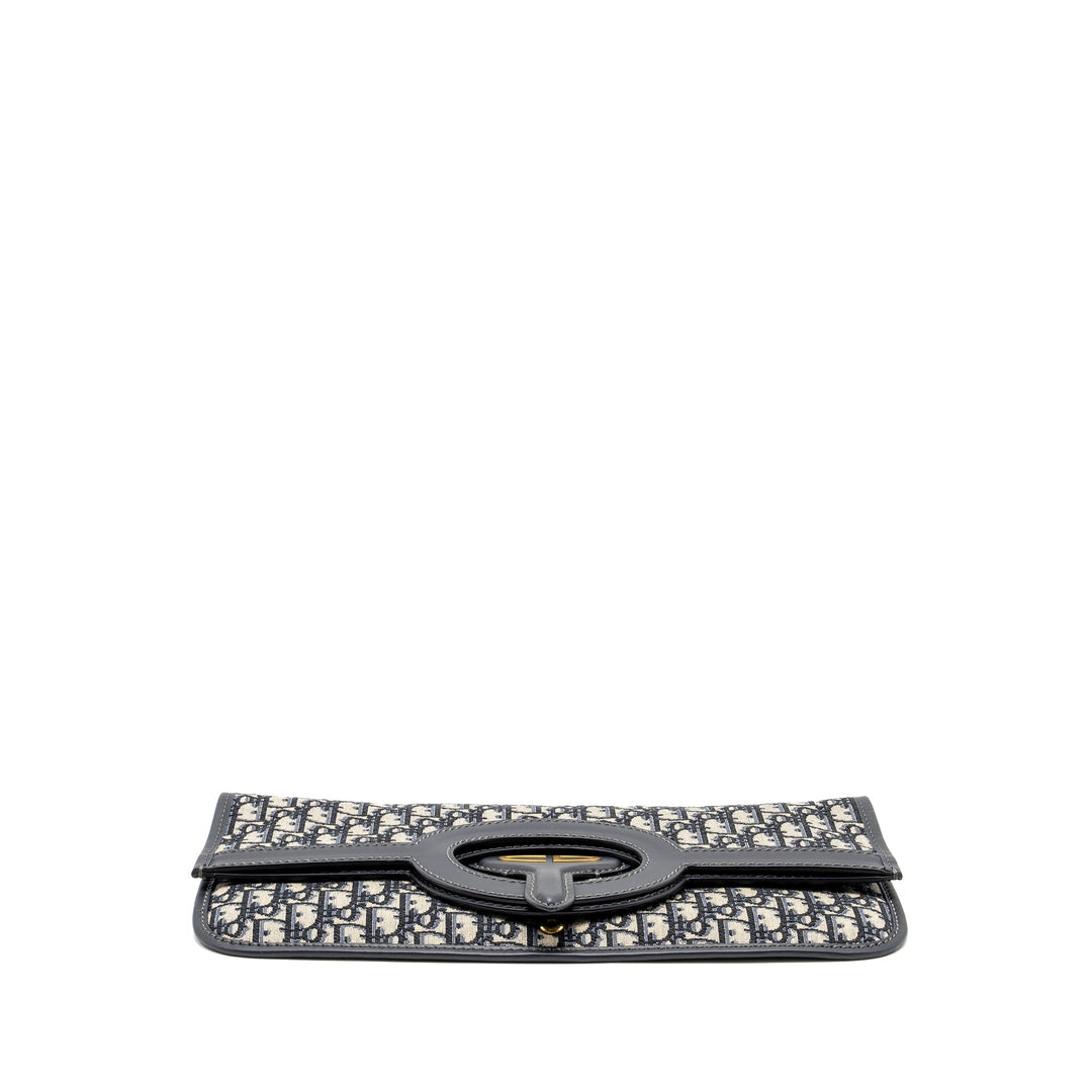 Dior Folder Clutch Blue Dior Oblique Canvas/Leather