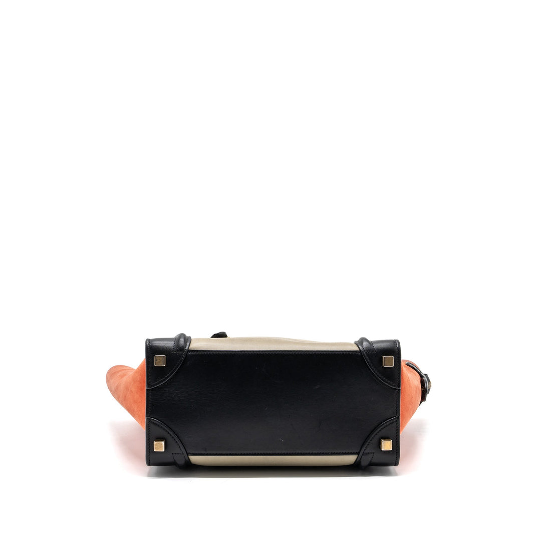 Celine micro luggage calfskin / suede leather multicolour