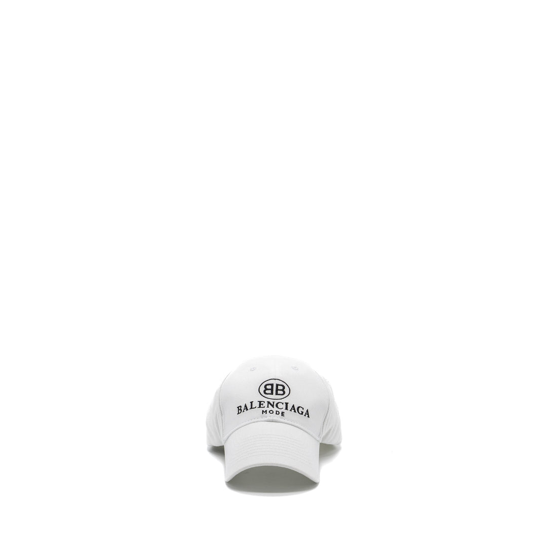 Top Quality Balenciaga Size L Embroidery Baseball Cap Fabric White