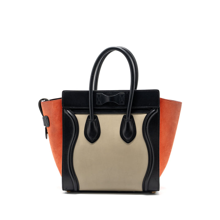 Celine micro luggage calfskin / suede leather multicolour