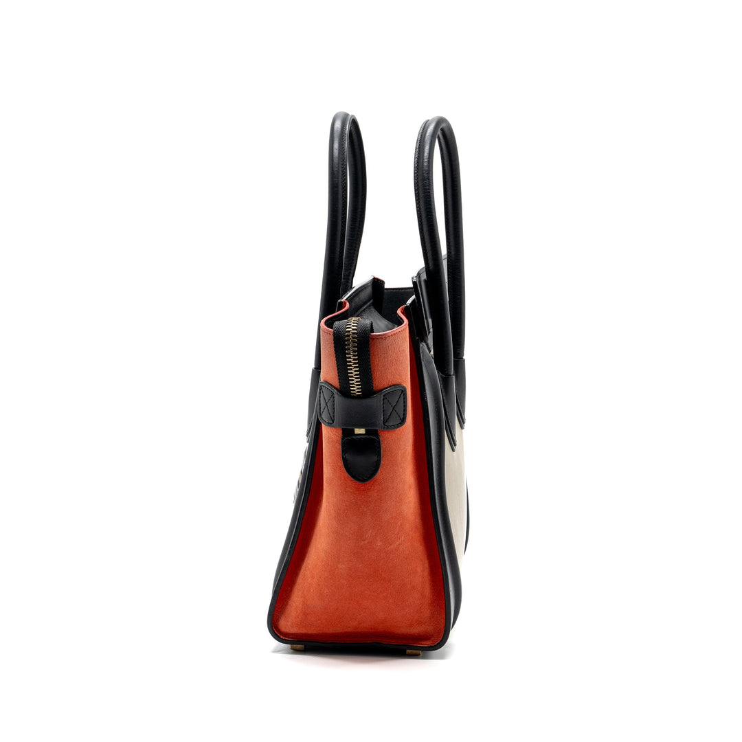 Celine micro luggage calfskin / suede leather multicolour