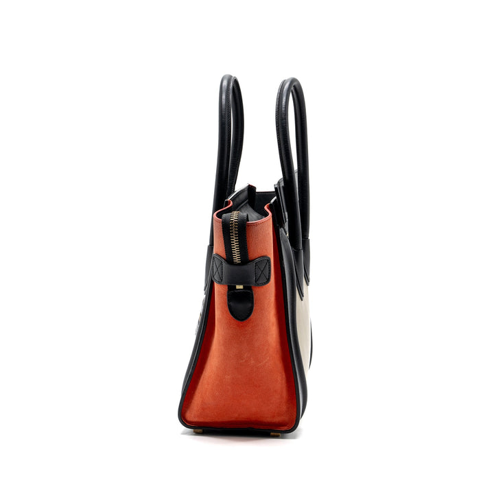 Celine micro luggage calfskin / suede leather multicolour