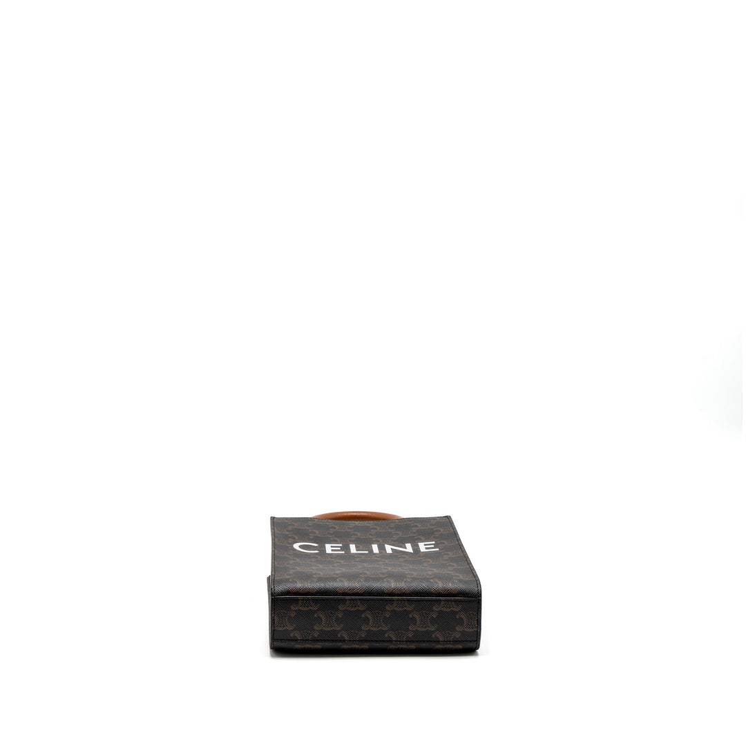Celine Mini Vertical Cabas Triomphe Canvas Brown