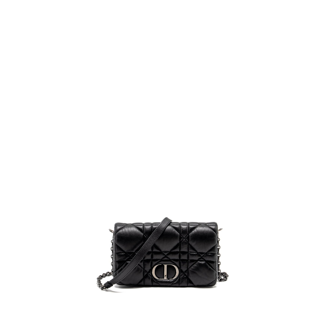 Top quality Dior Mini Caro Flap Bag Calfskin Black/ Black Hardware