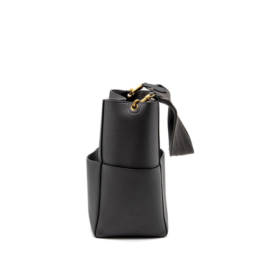 Top Quality Celine Sangle Bucket Bag Calfskin Dark Grey