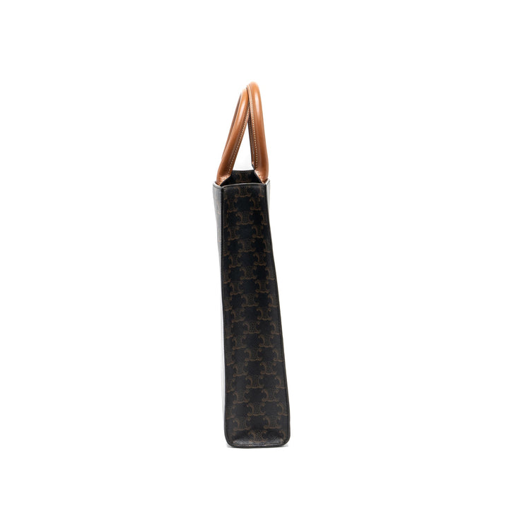 Top Quality Celine Small Cabas Vertical In Triomphe Canvas/Calfskin Tan