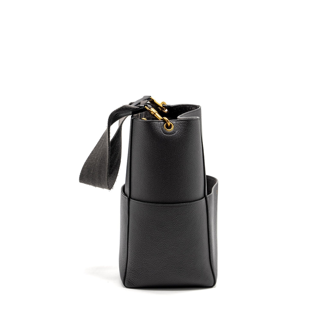 Top Quality Celine Sangle Bucket Bag Calfskin Dark Grey
