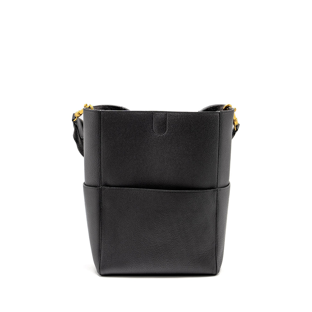 Celine Sangle Bucket Bag Calfskin Dark Grey