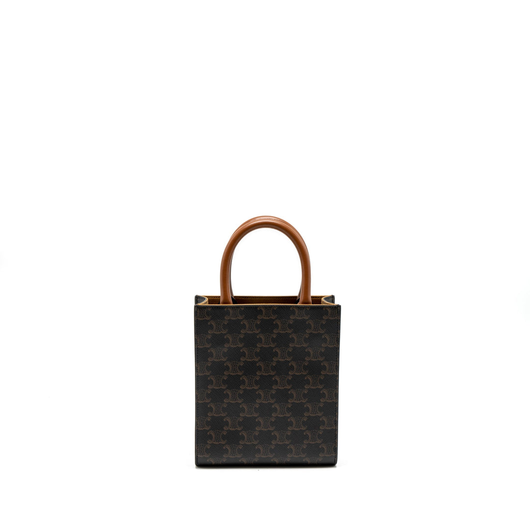 Celine Mini Vertical Cabas Triomphe Canvas Brown