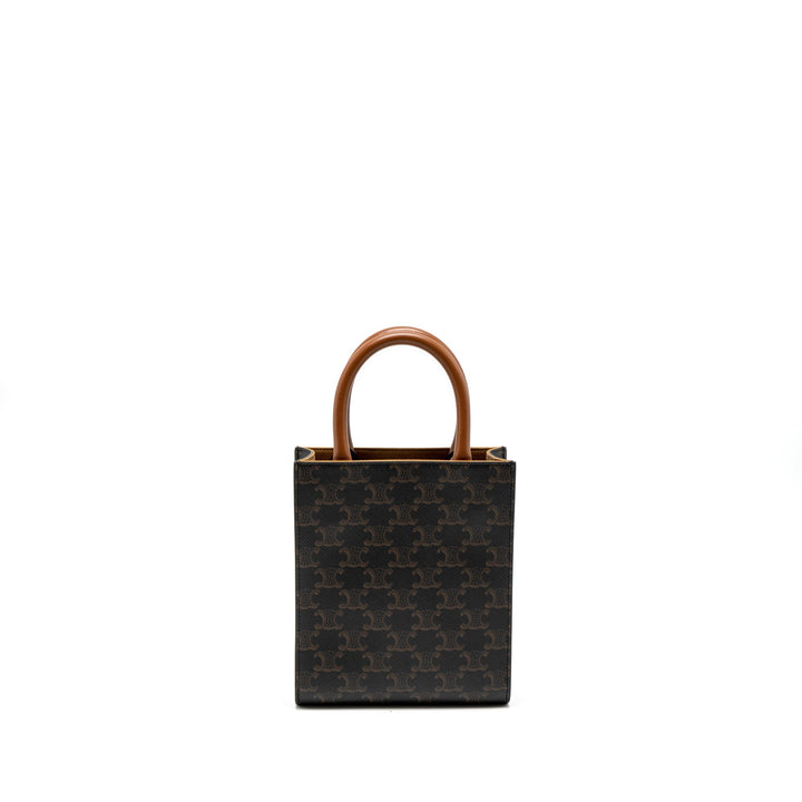 Celine Mini Vertical Cabas Triomphe Canvas Brown
