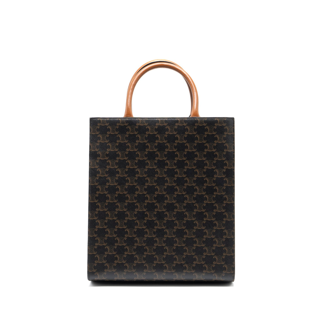 Top Quality Celine Small Cabas Vertical In Triomphe Canvas/Calfskin Tan