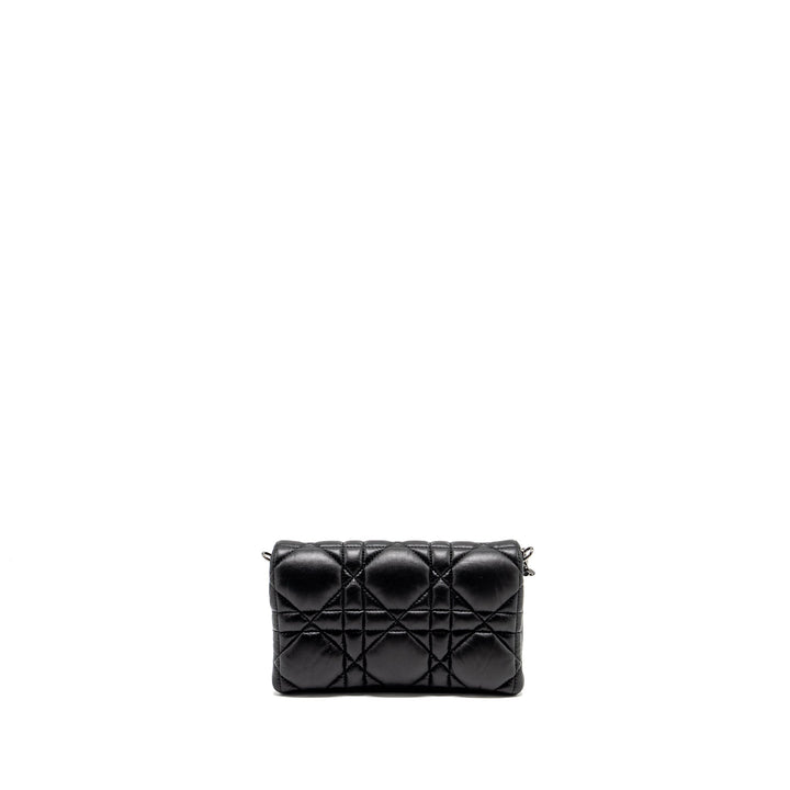 Top quality Dior Mini Caro Flap Bag Calfskin Black/ Black Hardware
