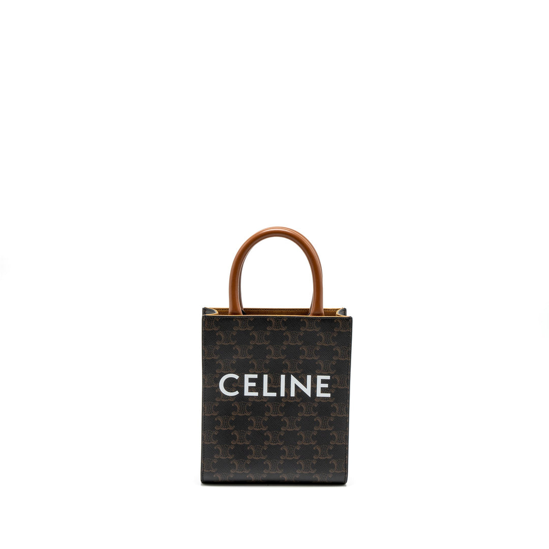 Celine Mini Vertical Cabas Triomphe Canvas Brown