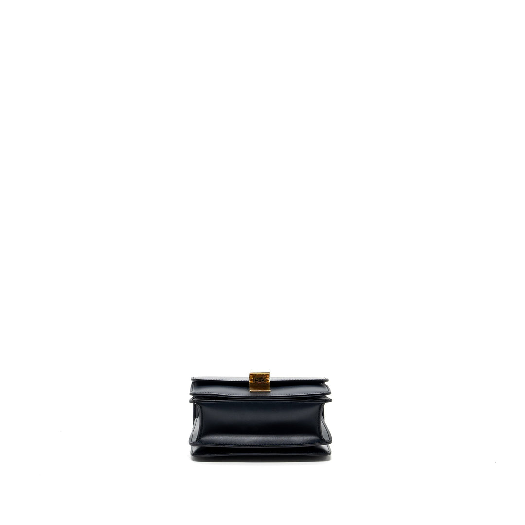 Celine mini box bag calfskin dark blue