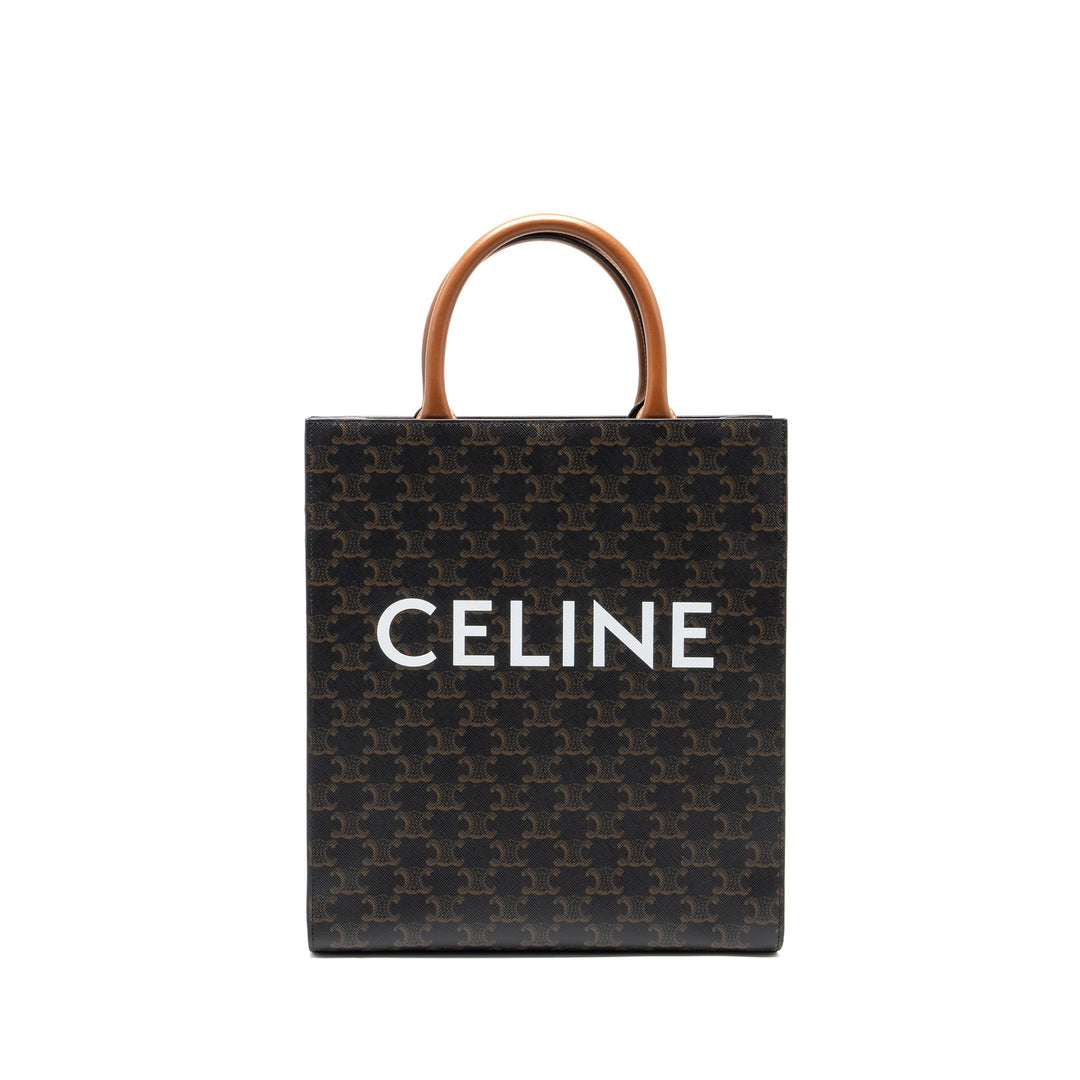 Top Quality Celine Small Cabas Vertical In Triomphe Canvas/Calfskin Tan
