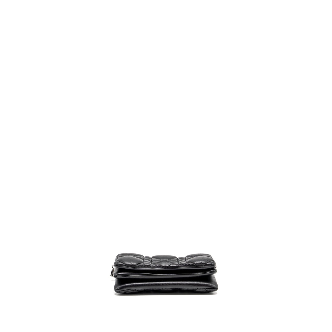 Top quality Dior Mini Caro Flap Bag Calfskin Black/ Black Hardware