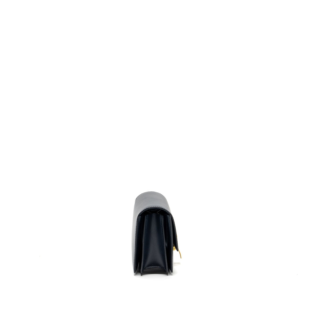 Celine mini box bag calfskin dark blue
