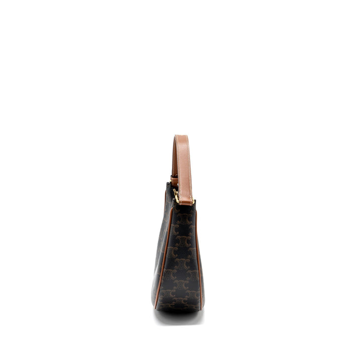 Celine Ava bag triomphe canvas / calfskin brown