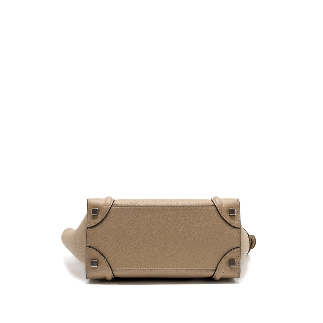 Celine micro luggage bag calfskin dune