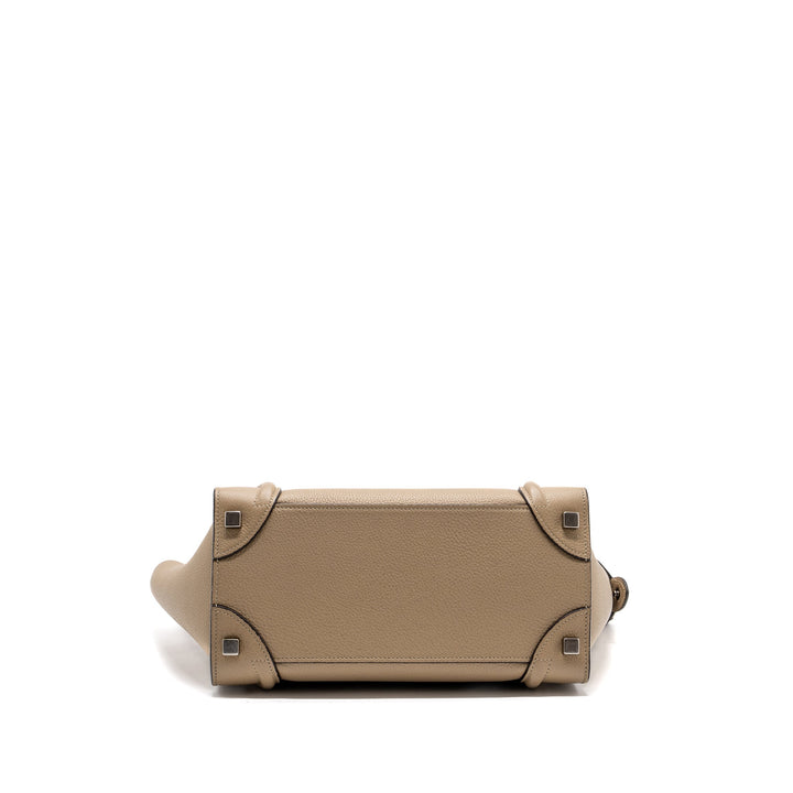 Celine micro luggage bag calfskin dune