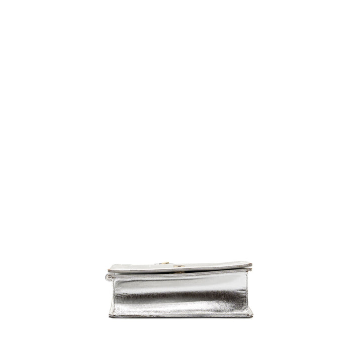 Top quality Dior Top quality Diorama Bag Goatskin Metallic Silver