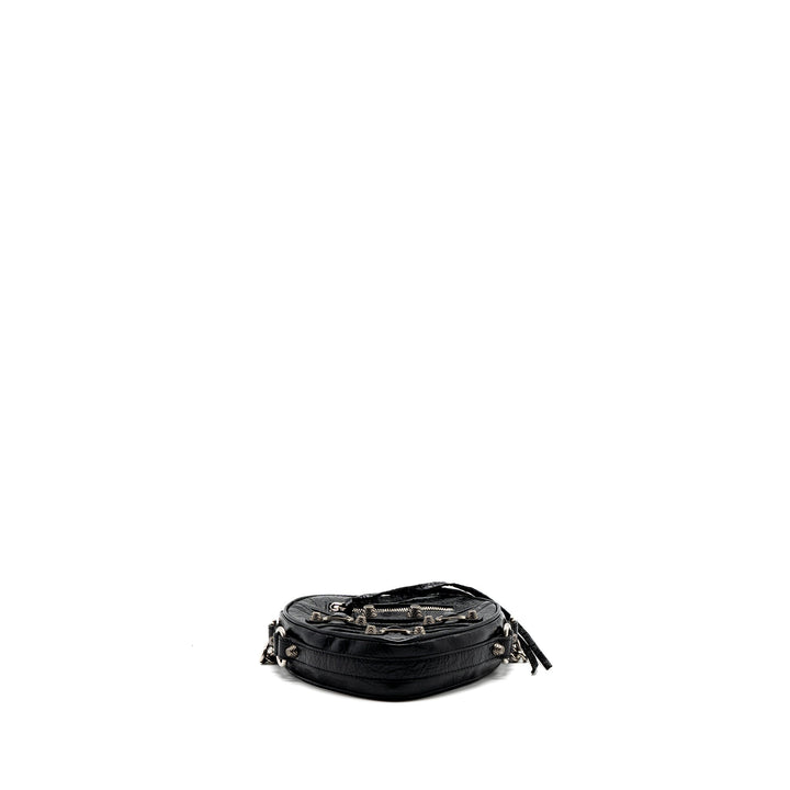 Top Quality Balenciaga Le Gagole Heart Mini Bag Arena Lambskin Black Ruthenium Hardware
