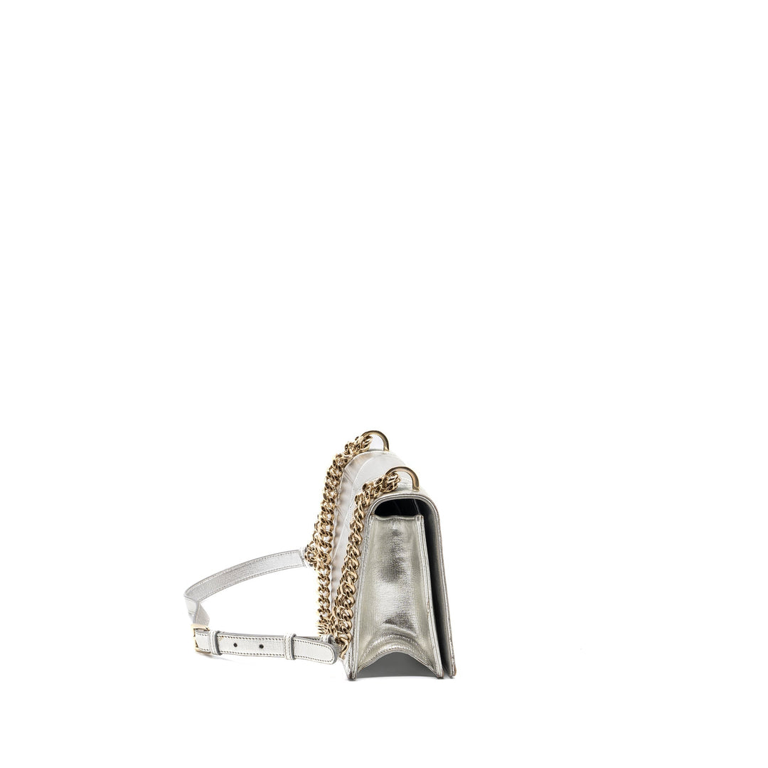 Dior Diorama Bag Goatskin Metallic Silver