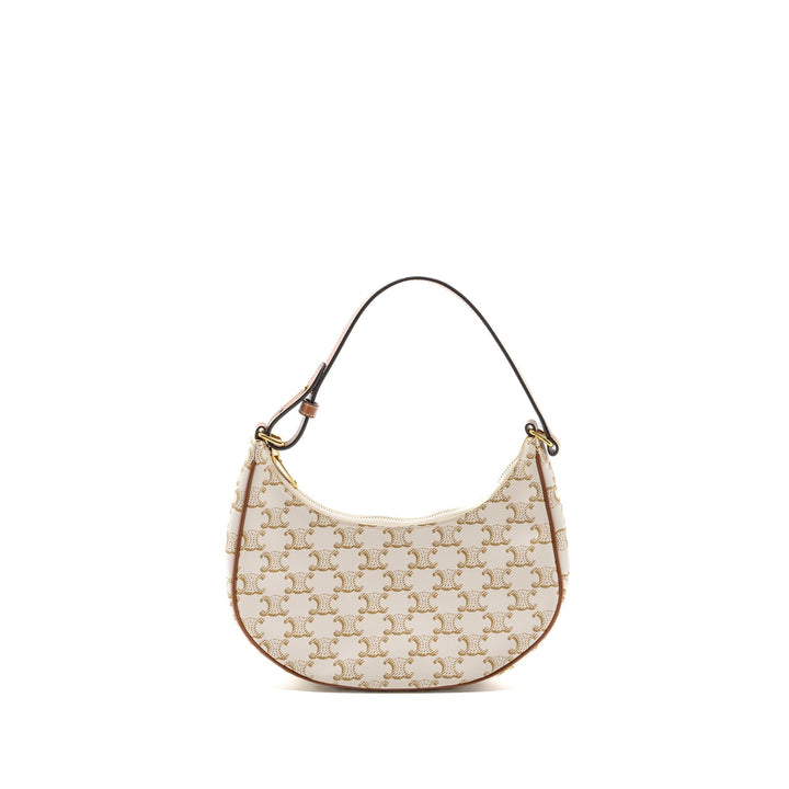 Top Quality Celine Ava Bag Triomphe Canvas/Calfskin White