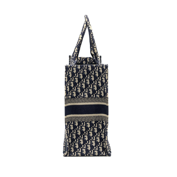 Top quality Dior Large Book tote blue oblique EMBROIDERY
