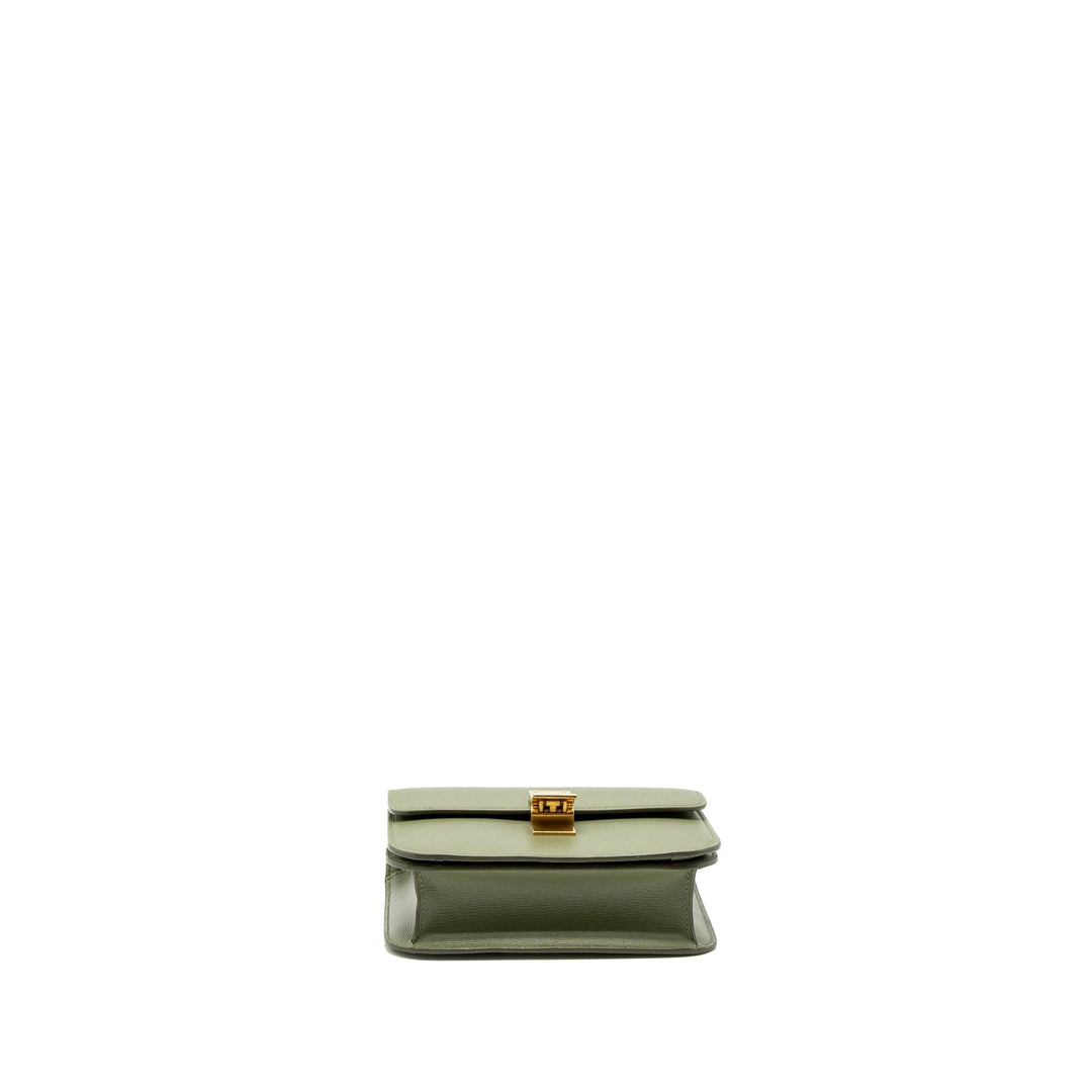 Top Quality Celine Teen box Bag Calfskin Light Khaki