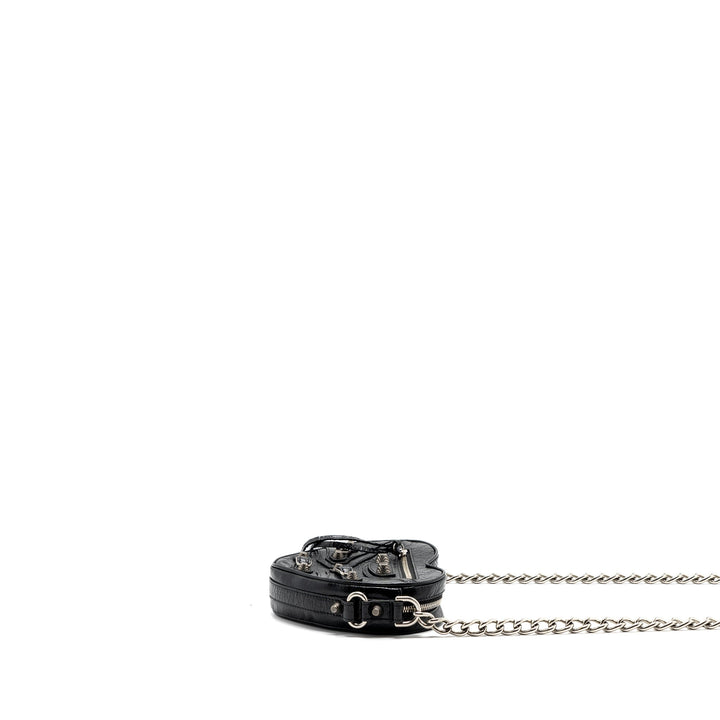 Top Quality Balenciaga Le Gagole Heart Mini Bag Arena Lambskin Black Ruthenium Hardware