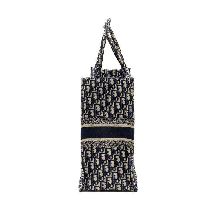 Top quality Dior Large Book tote blue oblique EMBROIDERY