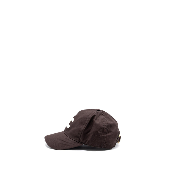 Top Quality Celine Size S Triomphe Baseball Cap Cotton Cacao