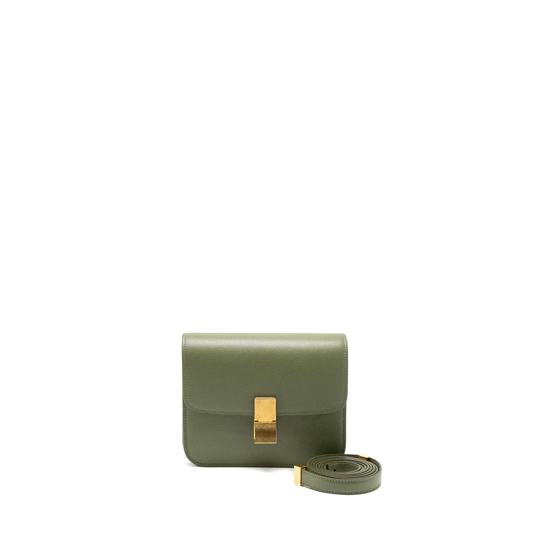 Top Quality Celine Teen box Bag Calfskin Light Khaki
